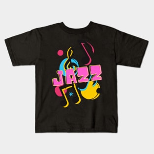 Jazz Music Funk Soul Musician Pop Art Kids T-Shirt